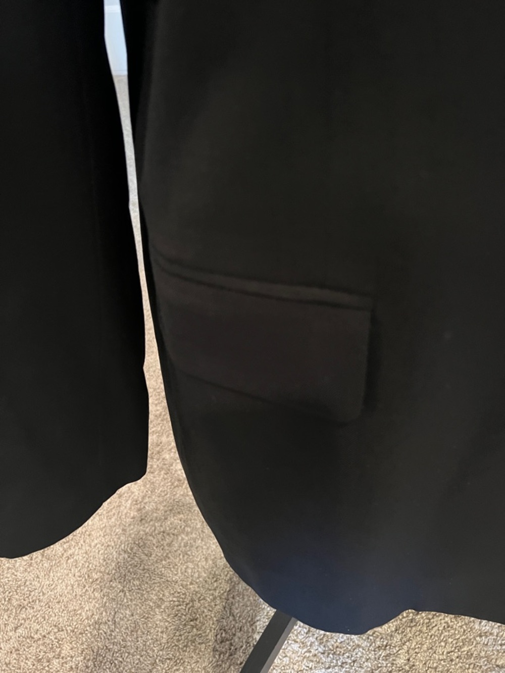 Black Classic Single-Breasted Women's Blazer 100% Wool - Picture 3 of 8